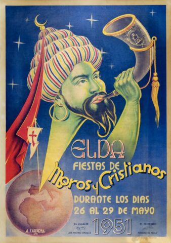 cartel moros cristianos elda 1951